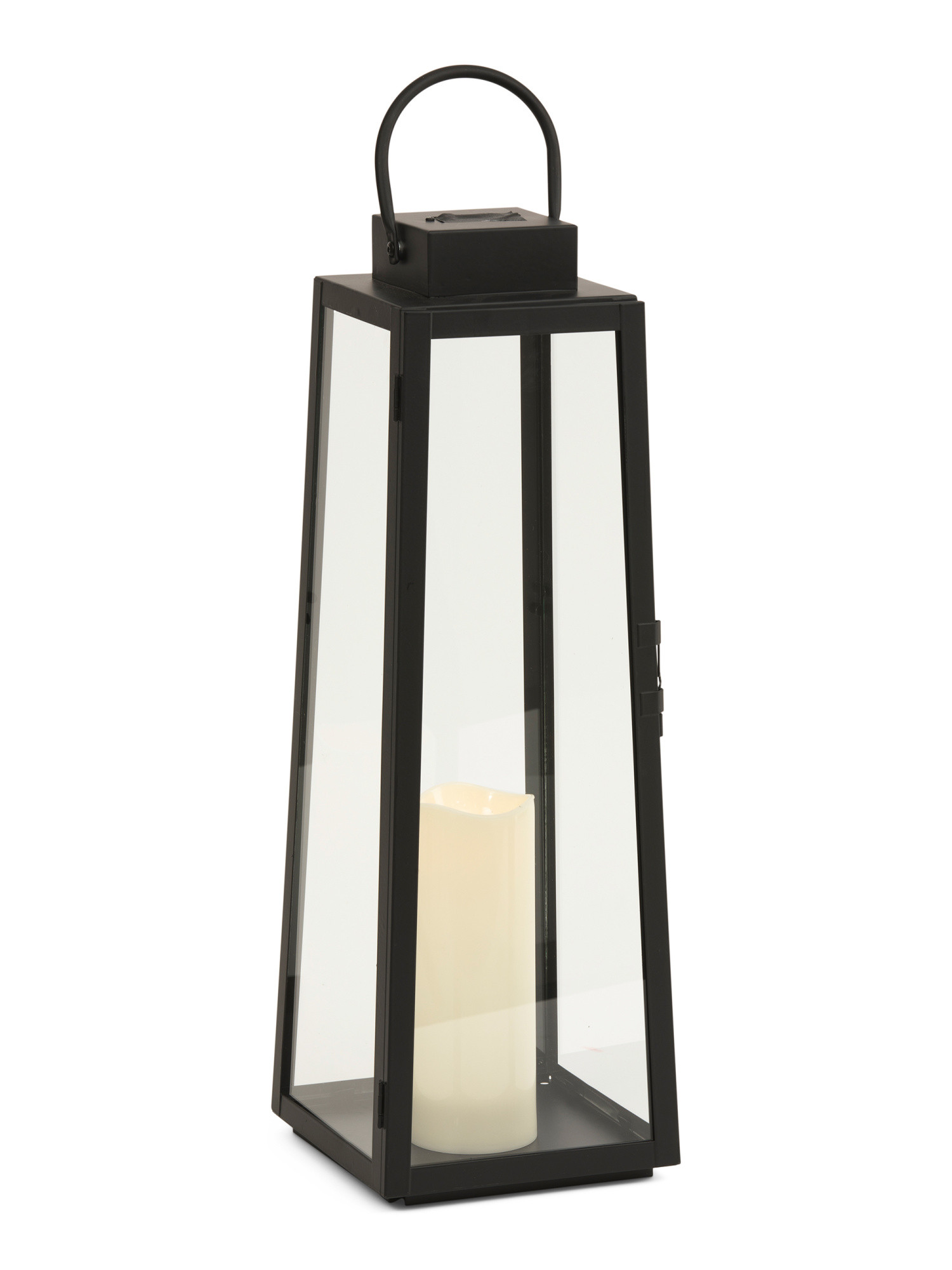 7x21.75x7 Outdoor Extra Large Metal And Glass Solar Lantern | TJ Maxx