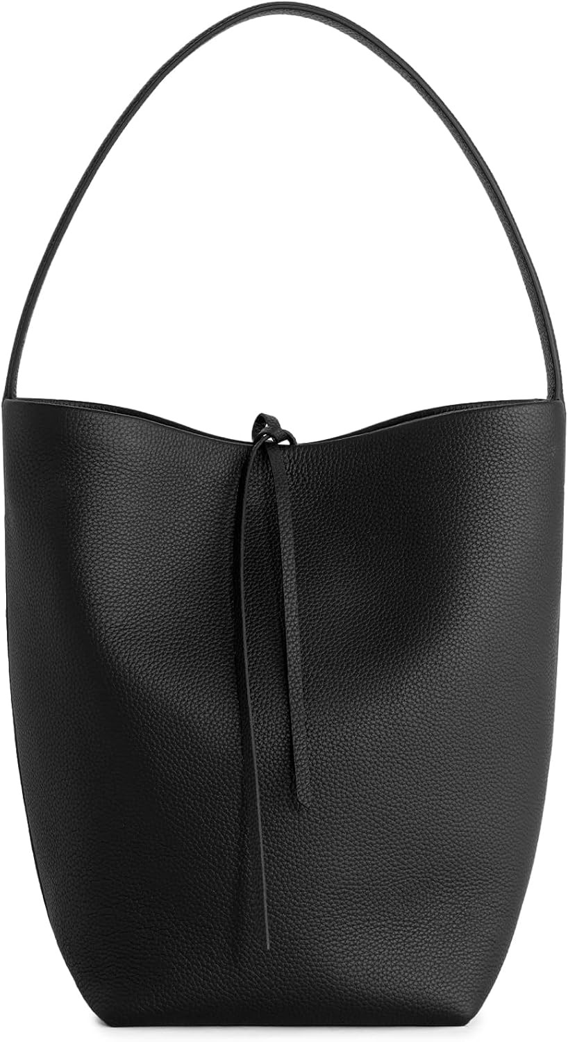 befen Genuine Leather Bucket Bag for Women, Soft Pebbled Shoulder Bag | Amazon (US)