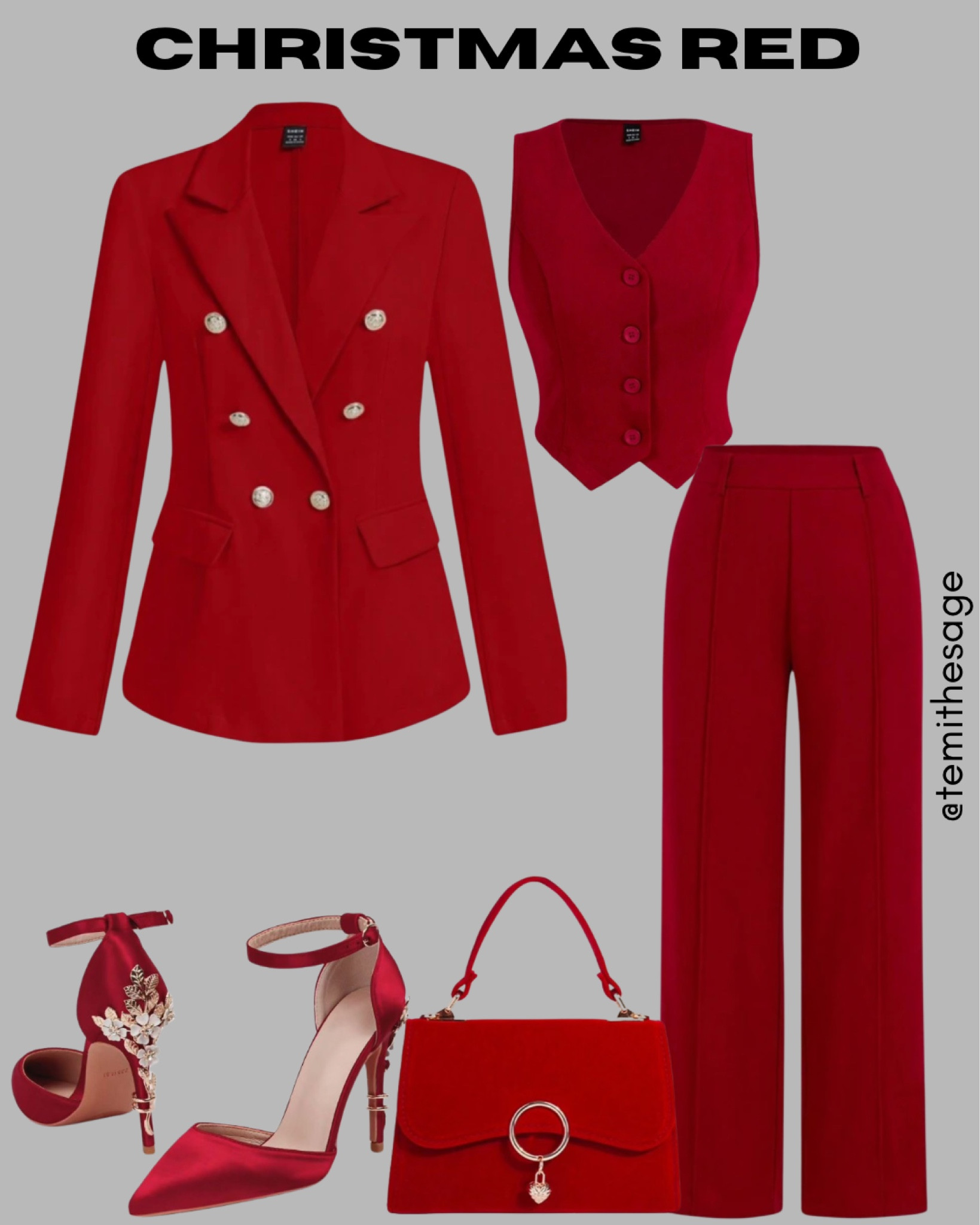 SHEIN's Christmas Red Power Trio under $50! 

Slay your holiday parties without breaking the bank.
#SHEINfinds #AffordableFashion #ChristmasOutfit #RedSuit #BudgetFashion #HolidaySeason​​​​​​​​​​​​​​​​

#LTKHoliday #LTKOver40 #LTKStyleTip