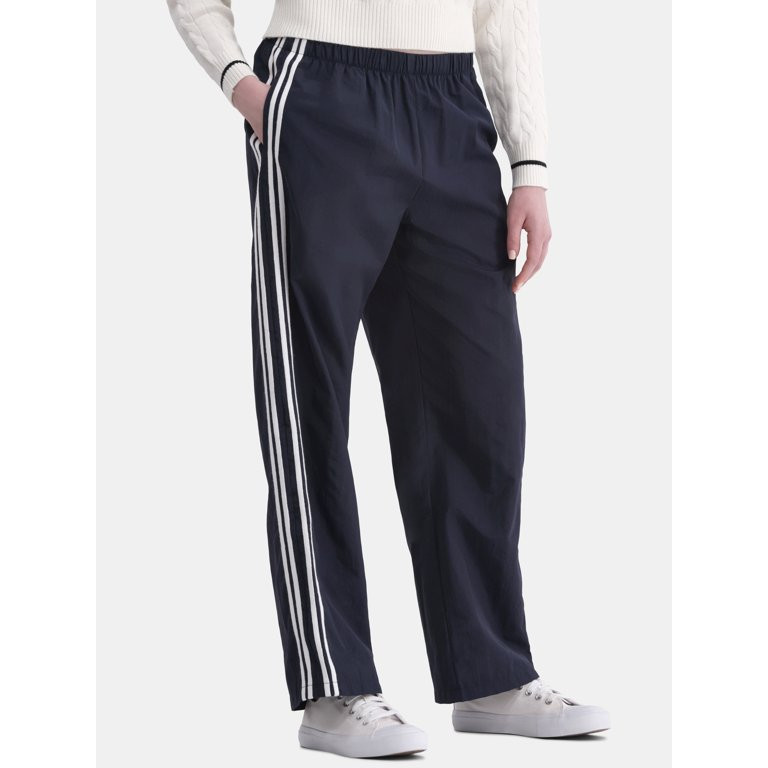No Boundaries Side Stripe Track Pants, 31” Inseam, Women's and Women’s Plus | Walmart (US)