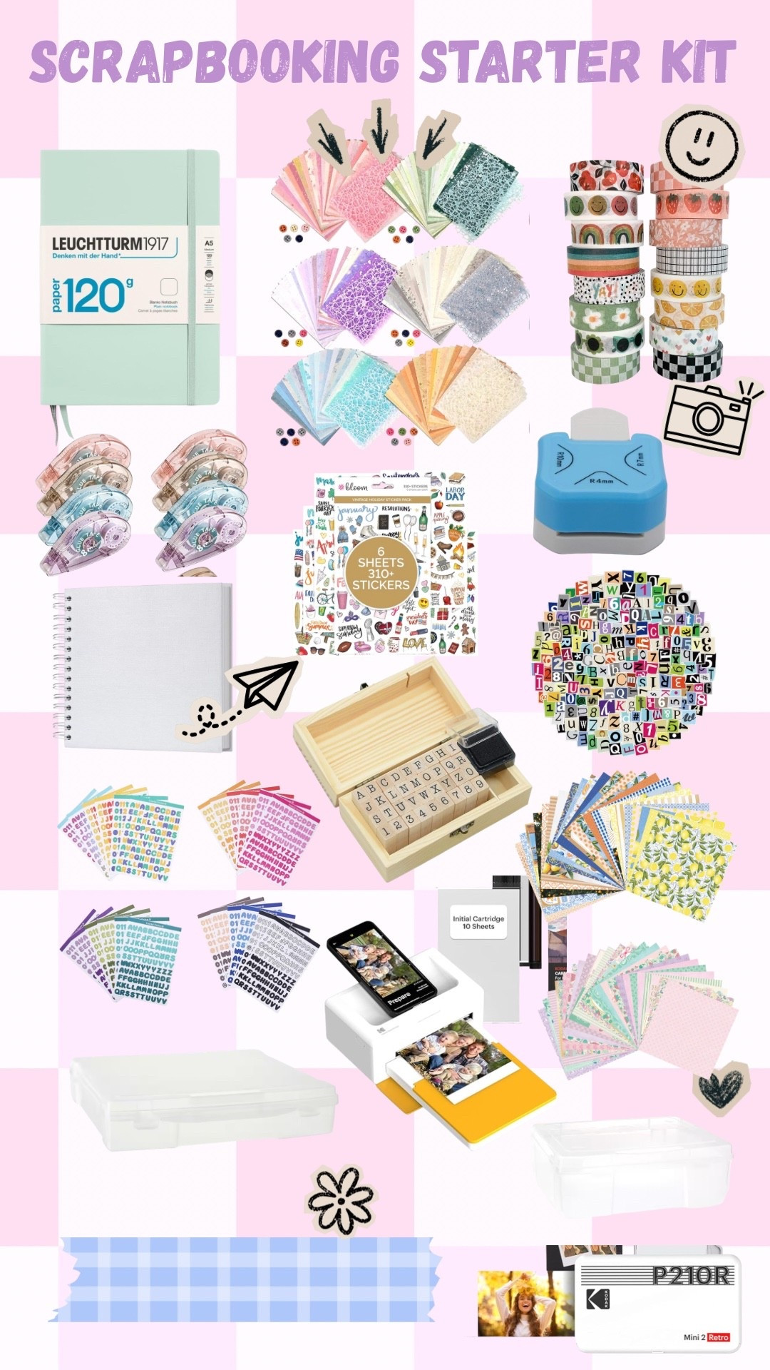 Scrapbooking Starter Kit

Everything you need to start scrapbooking! One of my favorite ways to be creative and save memories 🤍