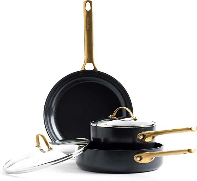 GreenPan Reserve Healthy Ceramic Nonstick, Cookware Pots and Pans Set, 5 Piece, Black | Amazon (US)