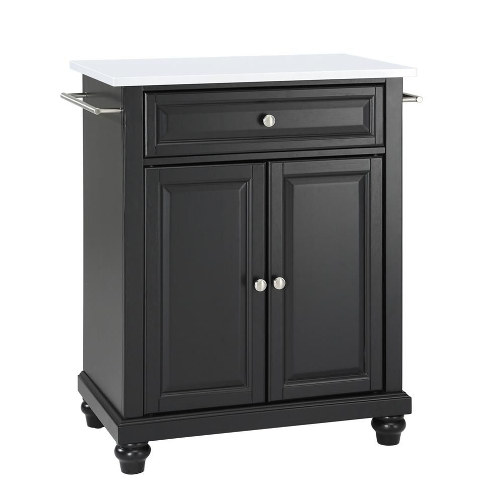 Cambridge Black Portable Kitchen Cart/Island with Granite Top | The Home Depot