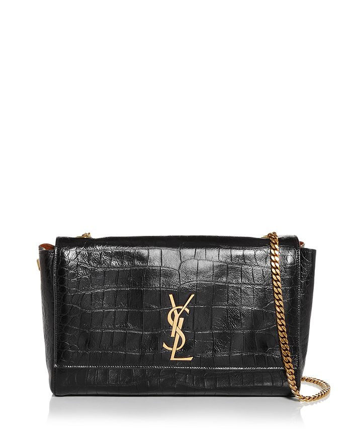 Kate Reversible Croc Embossed Leather & Suede Shoulder Bag | Bloomingdale's (US)