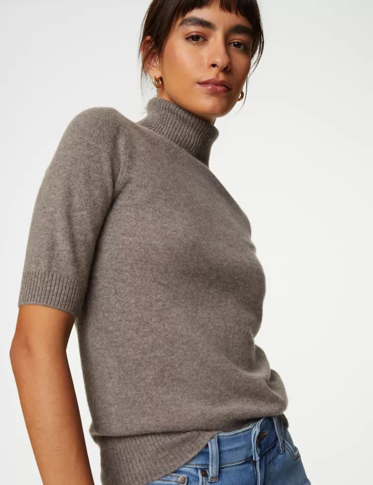 Pure Cashmere Roll Neck Knitted Top | Marks & Spencer (UK)