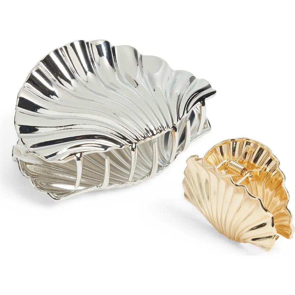 BP. Assorted 2-Pack Shell Claw Clips in Gold- Silver at Nordstrom | Nordstrom