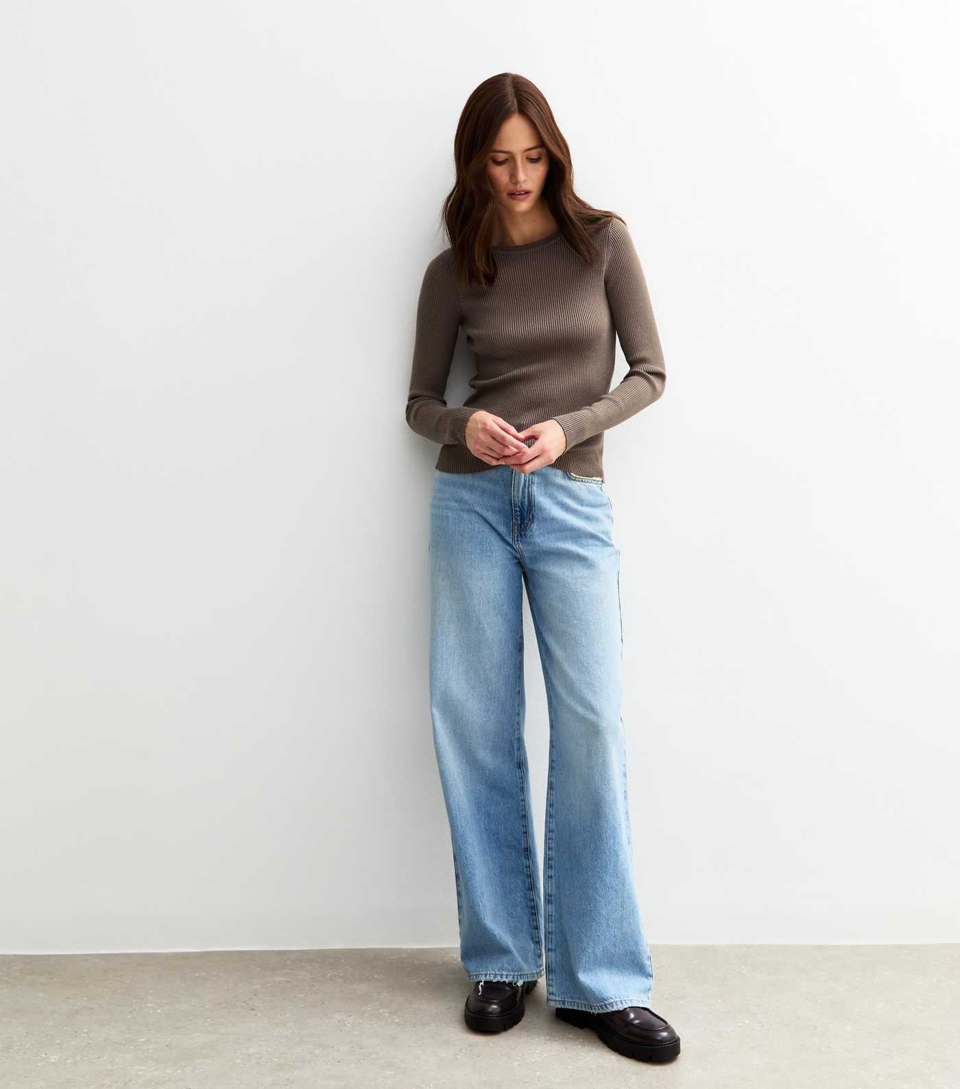 Mink Ribbed Crew Neck Jumper | New Look | New Look (UK)