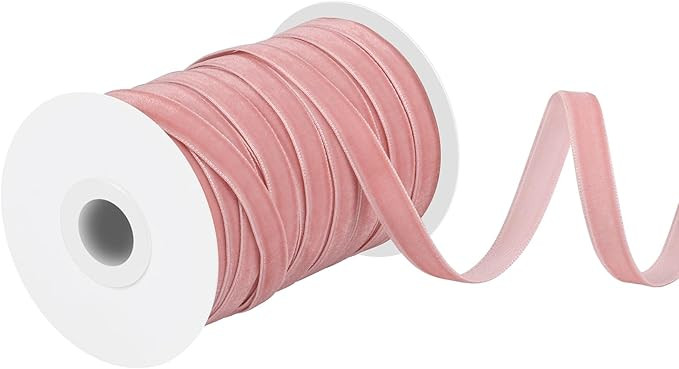 Pink Velvet Ribbon 3/8 Inch Velvet Fabric by The 30 Yards Vintage Thin Velvet Ribbon for Choker G... | Amazon (US)