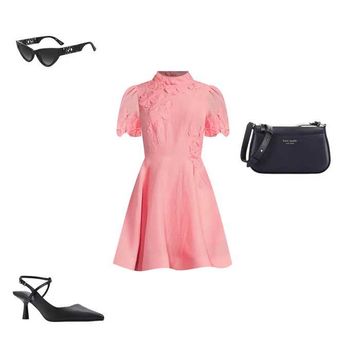 Iris Floral Mockneck Short Sleeve Dress | Dillard's