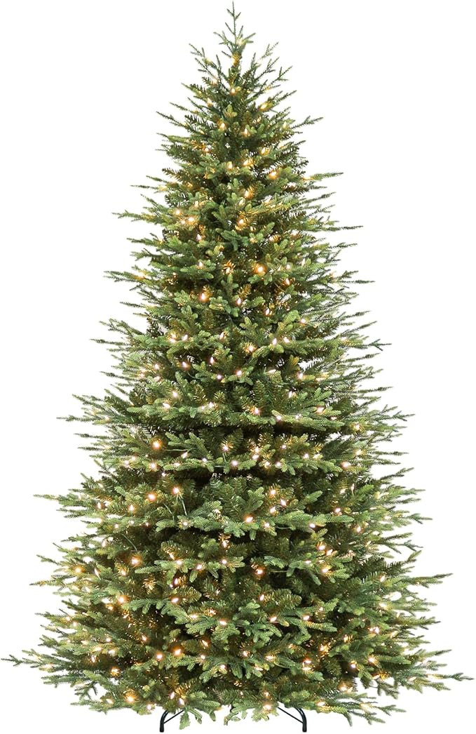 Hykolity 9 ft Prelit Artificial Christmas Tree with 5149 PE&PVC Branch Tips, 600 Warm White LED L... | Amazon (US)