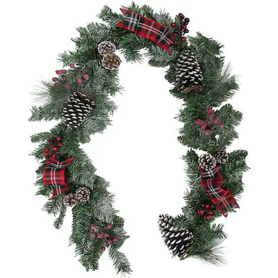 Fraser Hill Farm Lightly Frosted with Pinecones, Berries, and Plaid Bows Indoor/Outdoor (non powe... | Lowe's