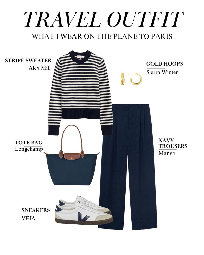 Travel outfit, airport outfit, casual outfit, sneakers, Parisian style 

 #LTKSeasonal #LTKStyleTip #LTKTravel