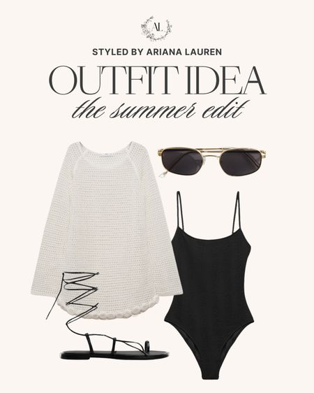 Outfit Idea summer edit 🙌🏻🙌🏻

Black swimsuit, coverup, sandals, beach look, vacation style, summer fashion 

#LTKStyleTip #LTKSwim #LTKSeasonal