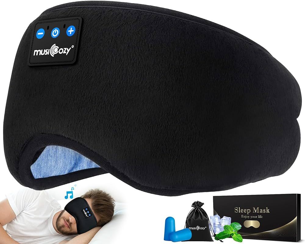 MUSICOZY Sleep Headphones Bluetooth 5.2 Headband Sleeping Eye Mask | for Mom Women Men | Wireless... | Amazon (US)