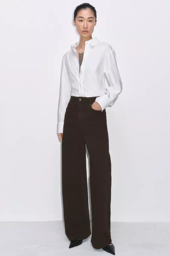ZW COLLECTION HIGH-WAIST WIDE LEG JEANS | Zara US