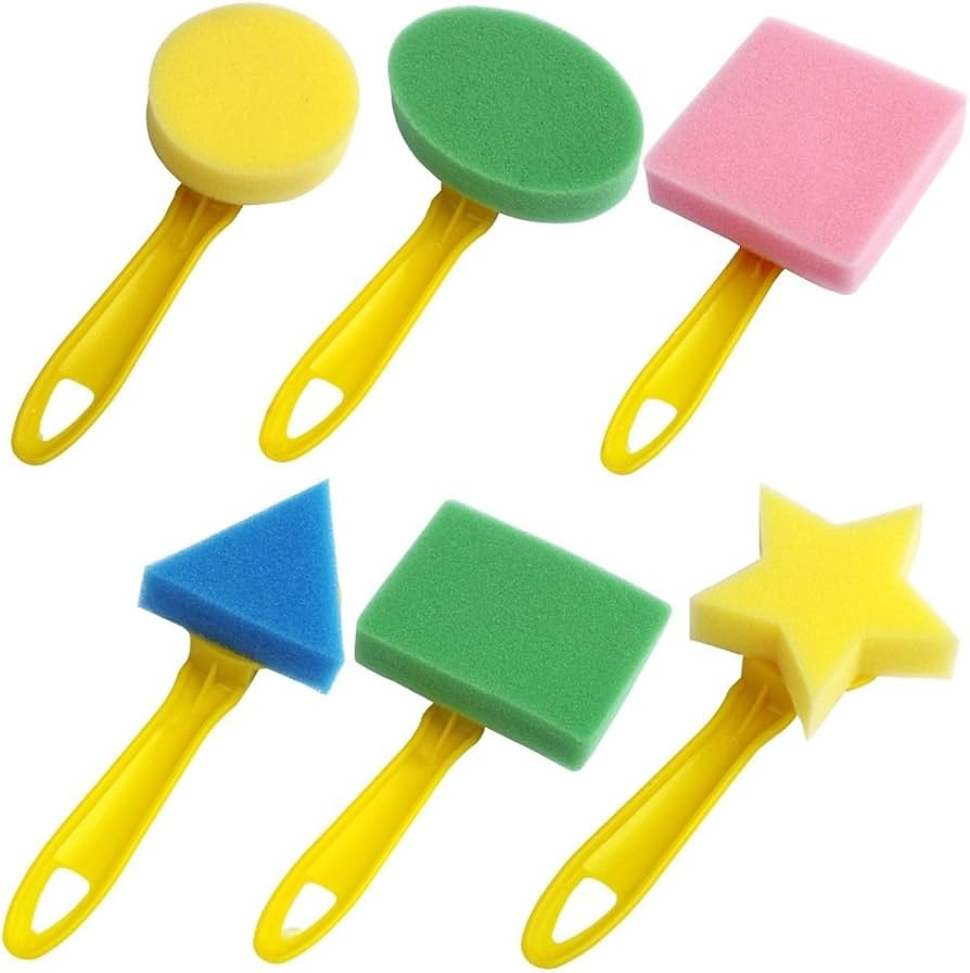 Kids Art & Craft 6 Pieces Fun Painting Drawing Tools for Early Learning - Sponge Brush Set for Wa... | Amazon (US)