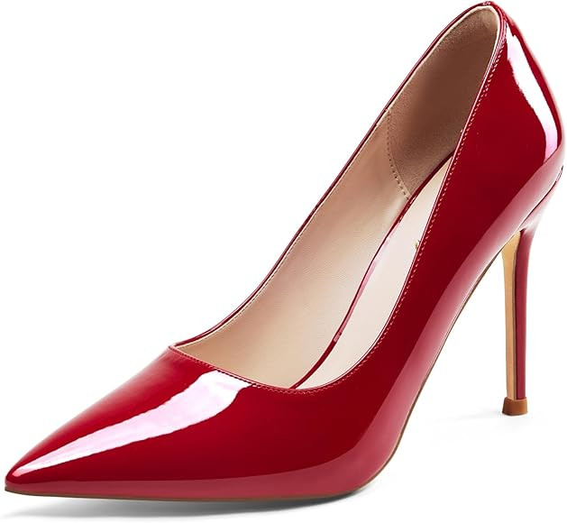 Elisabet Tang High Heels, Womens Pointed Toe Slip on Stilettos Party Wedding Pumps Basic Shoes | Amazon (US)