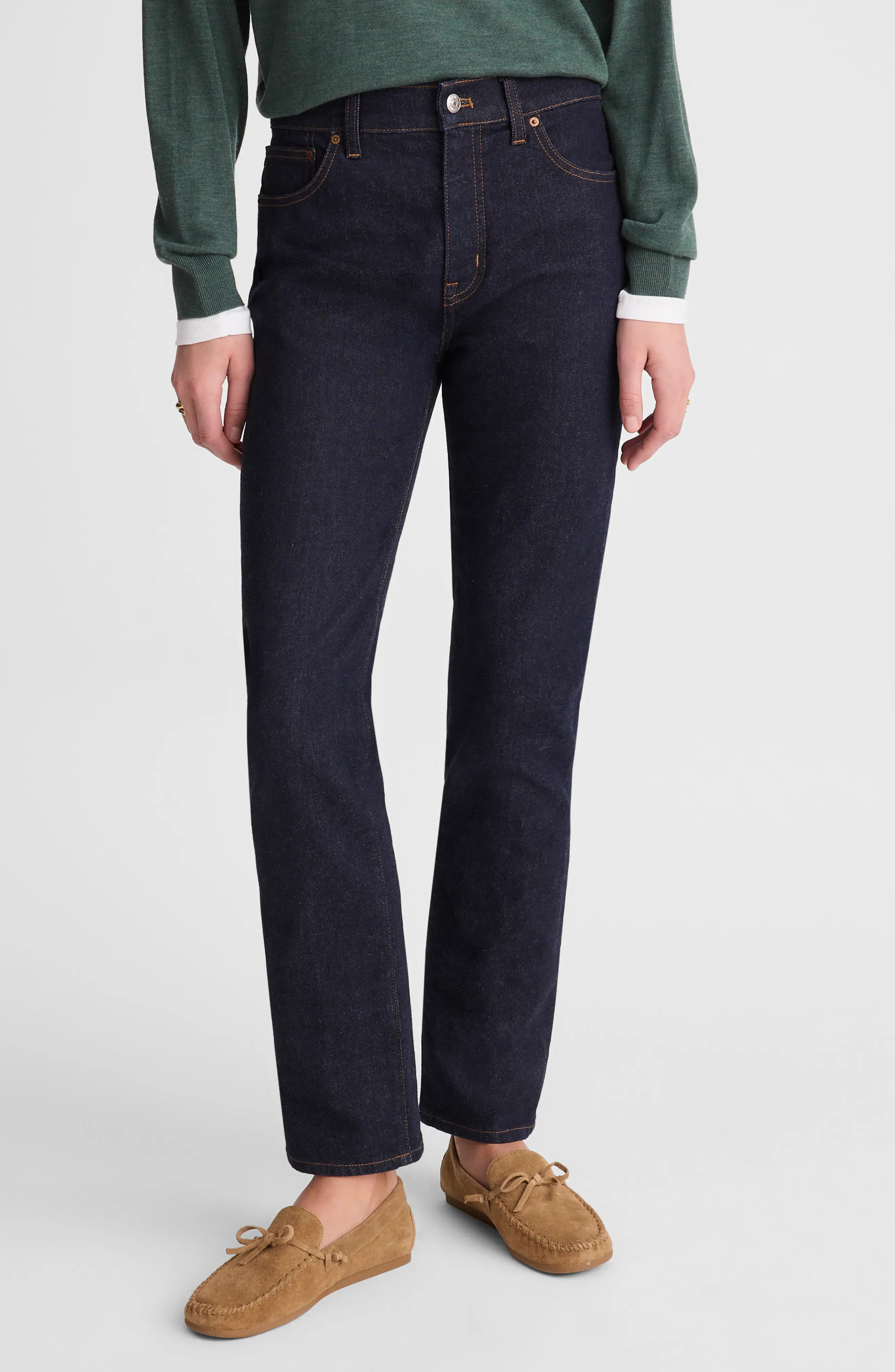 Madewell The Jules Ankle Slim Straight Leg Jeans in Rinse Wash at Nordstrom, Size 31 | Nordstrom