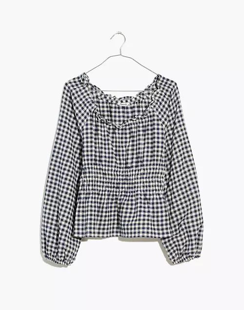 Sophia Top in Textured Windowpane | Madewell