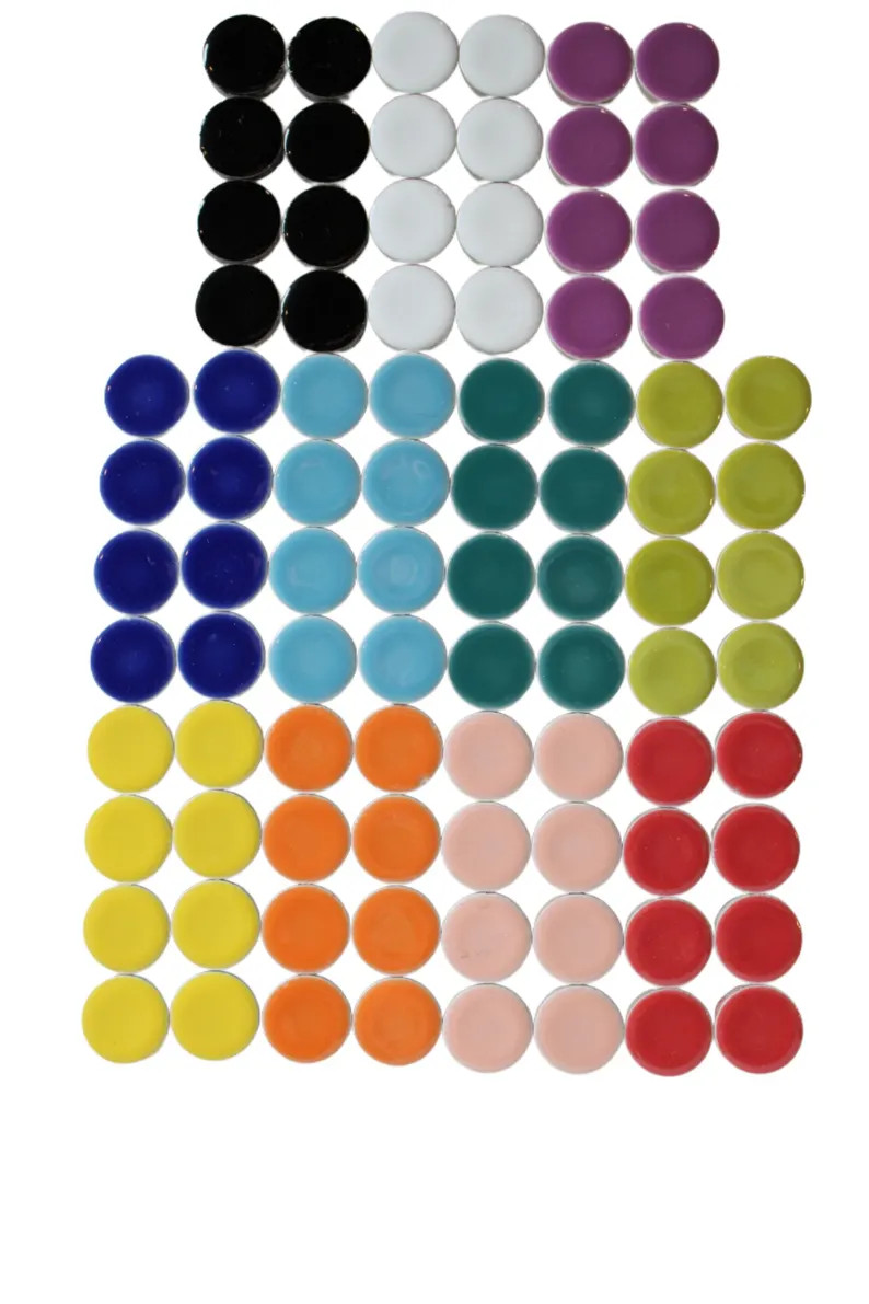 Ceramic Mosaic Tiles: 11 Color Mix, Round Craft Supply (200g, 1.8cm Diameter) - Etsy | Etsy (US)