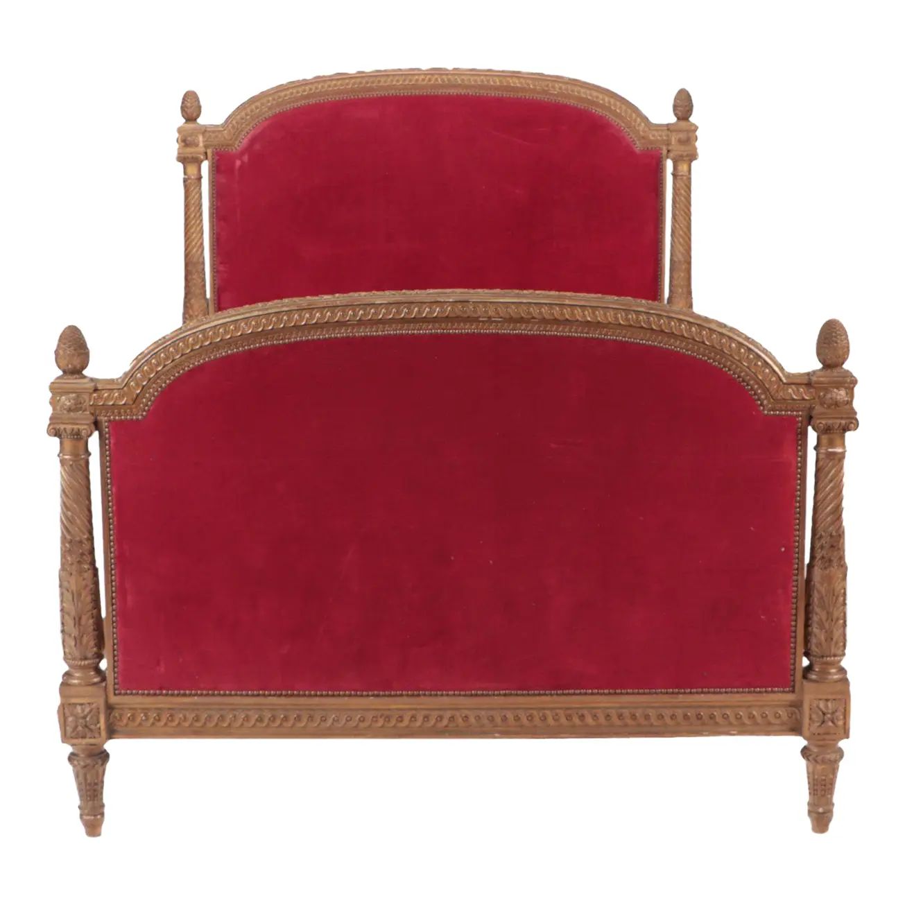 A French Giltwood Louis Xvi Style Full Size Bed C 1900. | Chairish