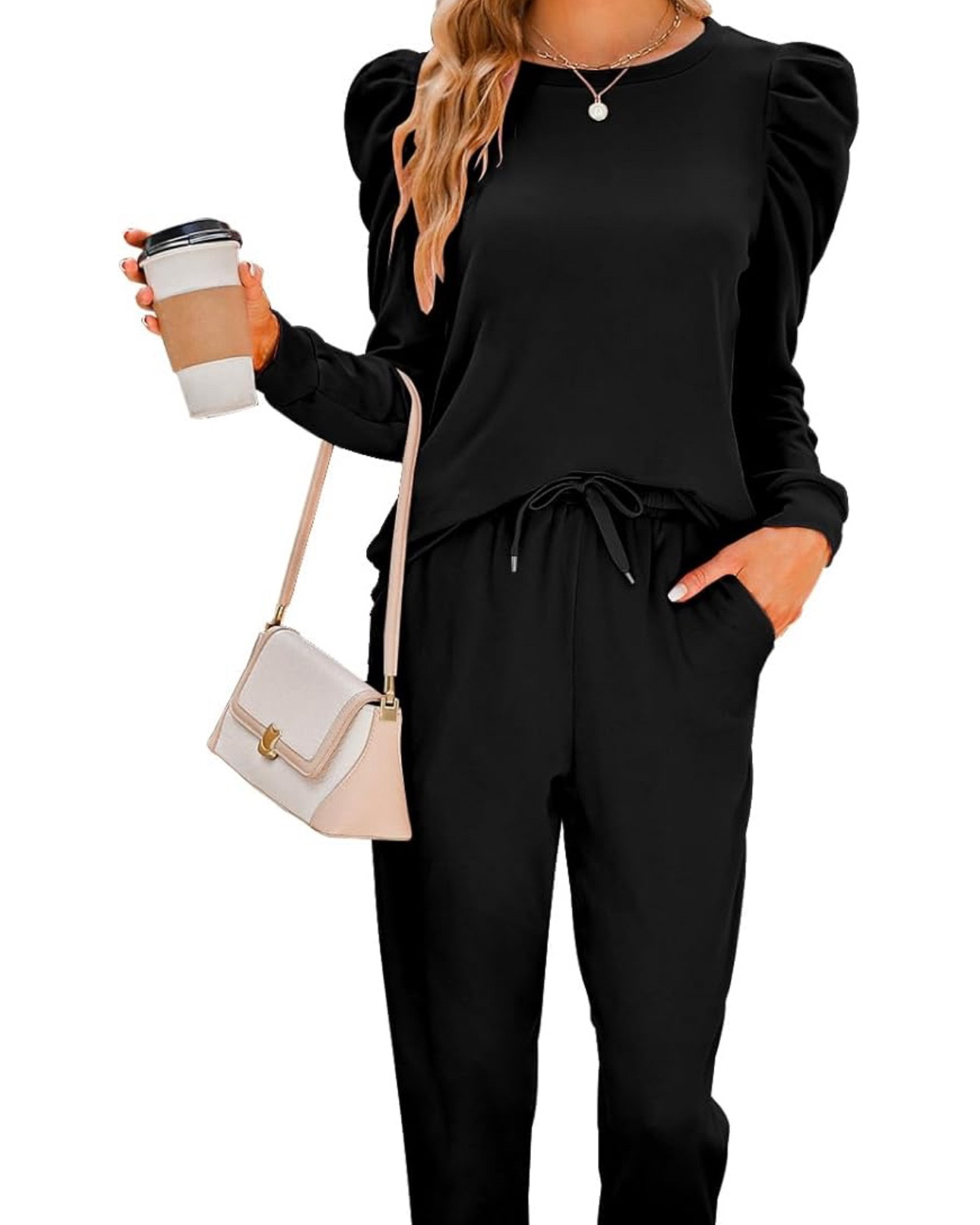 Snagged this two piece black sweatsuit and jogger set/ lounge set for my upcoming flight! I’m big on feeling put together and stylish for long flights! ✈️ ✨ 🥂 

#LTKActive #LTKFindsUnder50 #LTKTravel