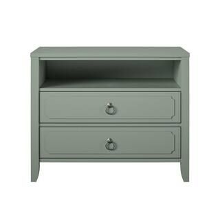 Novogratz Her Majesty, Pale Green, 2 Drawer, 29.7 in W Nightstand 9407811COM - The Home Depot | The Home Depot