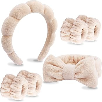 VELSCRUN 6 Pack Spa Headband, Makeup Headband, Face Wash Headband, Skincare Headbands, Brown Spon... | Amazon (US)