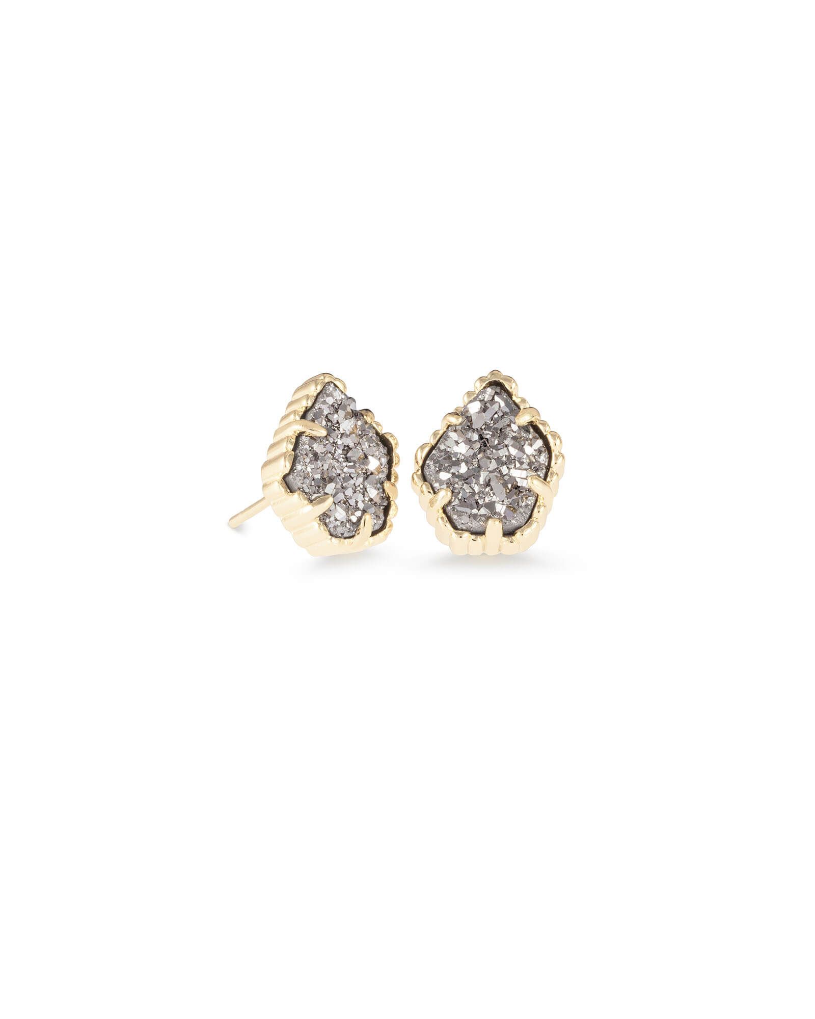 Tessa Gold Stud Earrings in Platinum Drusy | Kendra Scott | Kendra Scott