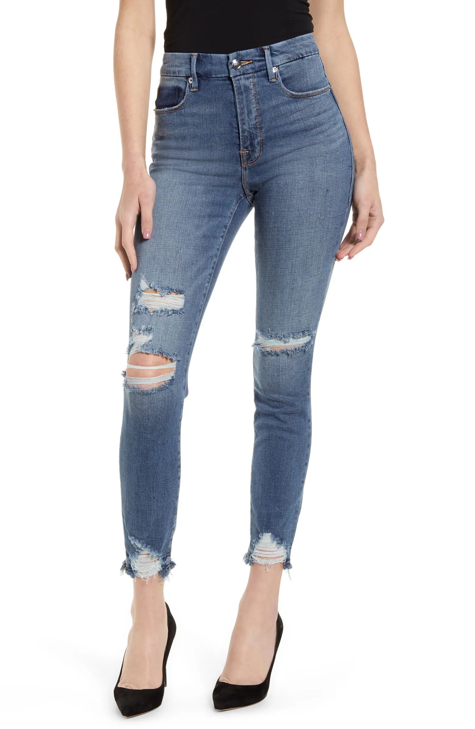 Good Waist Ripped High Waist Ankle Skinny Jeans | Nordstrom
