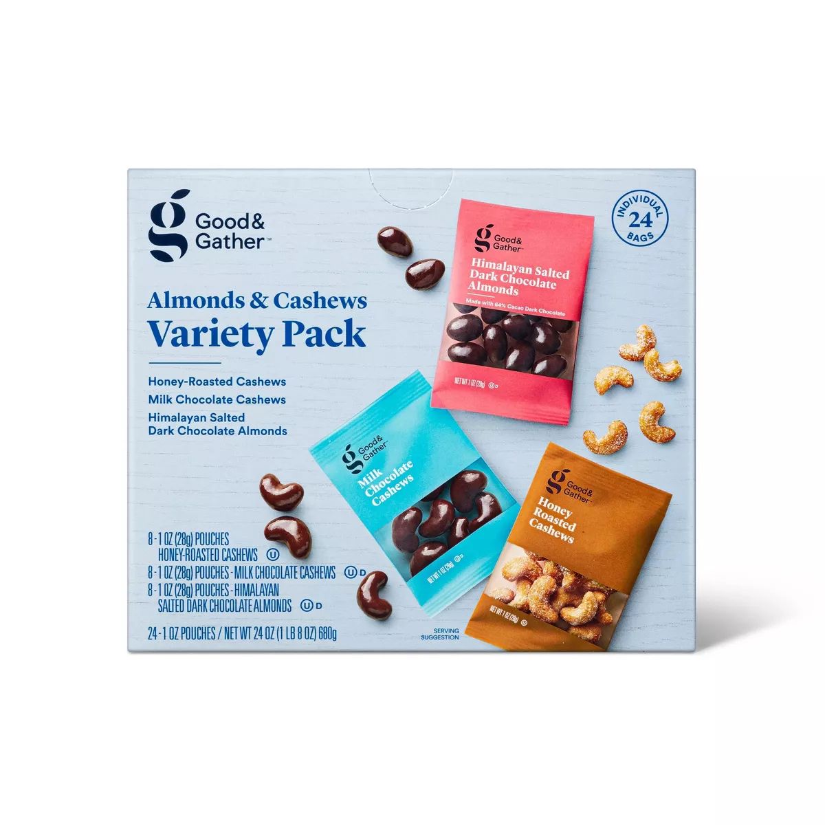 Almonds and Cashews Variety Pack - 24ct - Good & Gather™ | Target