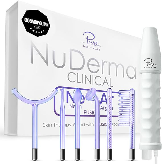 Pure Daily Care NuDerma Clinical Portable Skin Therapy Wand, Machine with 6 Fusion Neon + Argon W... | Amazon (US)