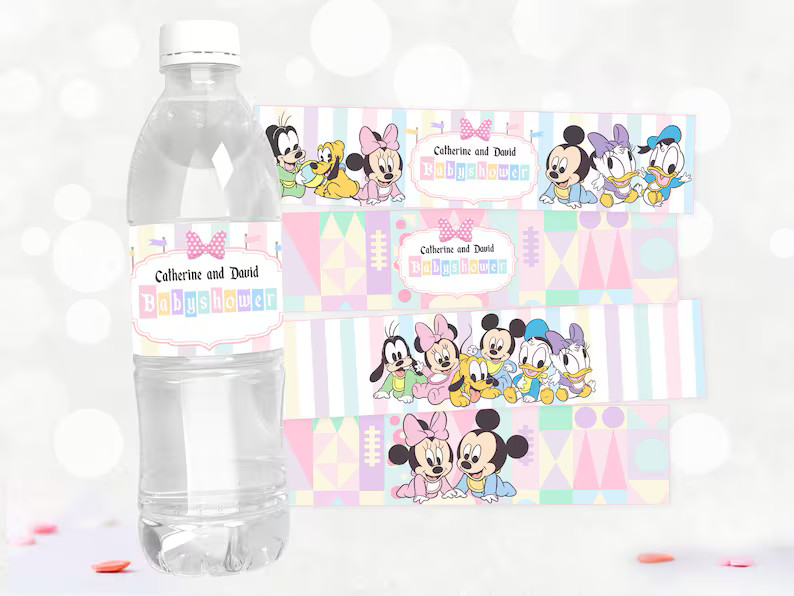 Babyland Bottle Wrapper, Babyland Editable Bottle Wrapper, Minnie Baby Shower Bottle Wrapper, DIG... | Etsy (US)