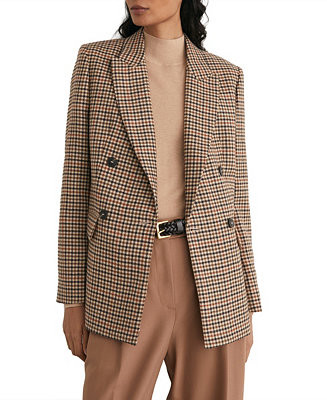 Women's Willow Double-Breasted Wool Check Blazer | Macy's
