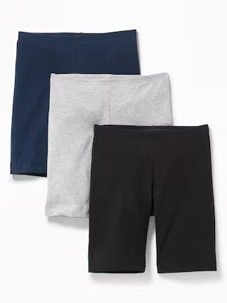 Long Jersey Biker Shorts 3-Pack For Girls | Old Navy (US)