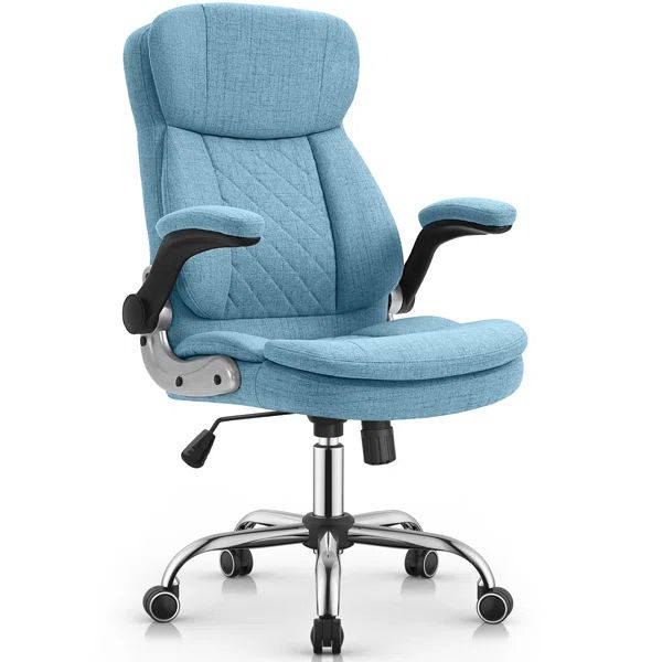 Home Office Linen Velvet Fabric Executive Chair | Wayfair North America