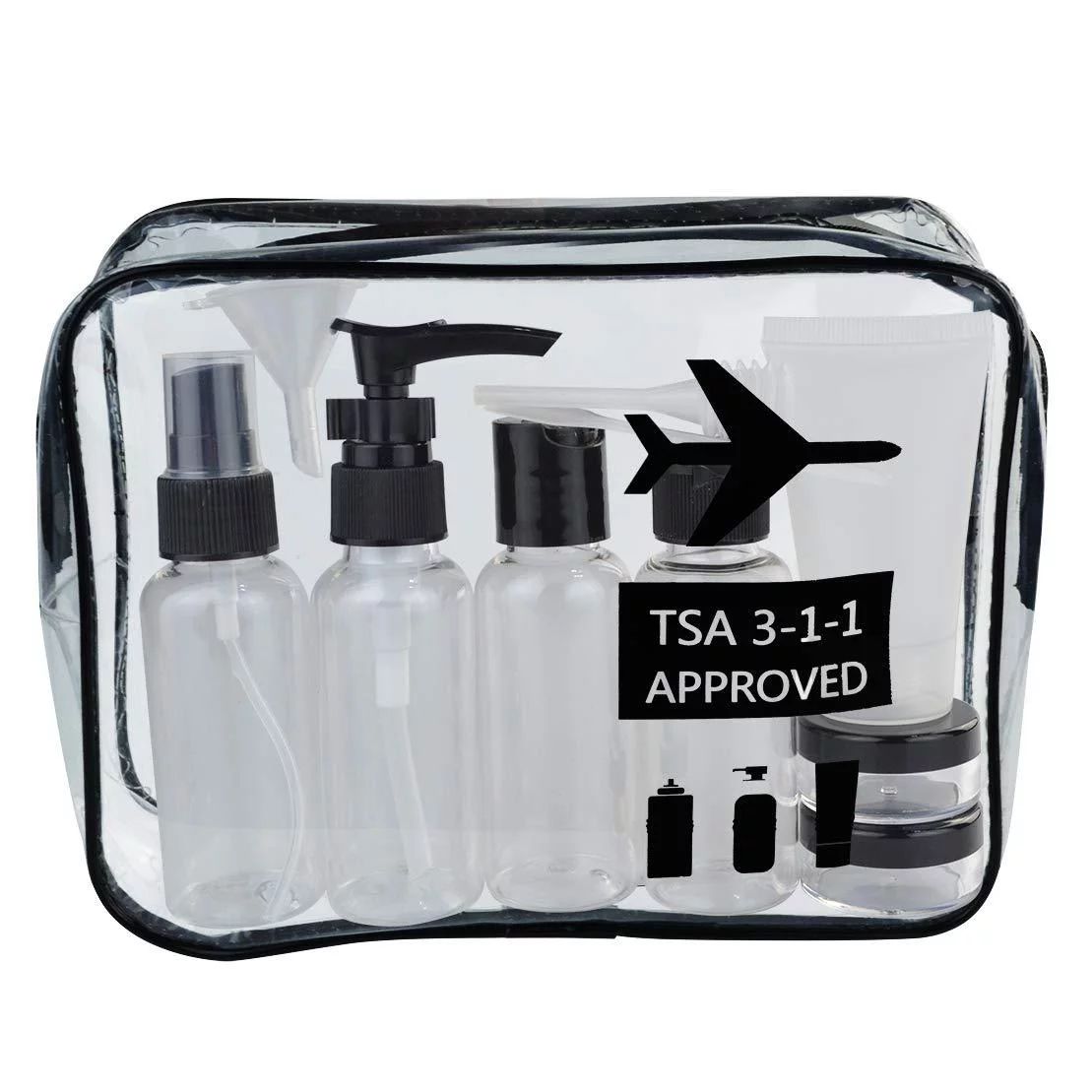Wobe Travel Bottles and TSA Approved Toiletry Bag, Clear Quart Size with Leak-Proof Travel Contai... | Walmart (US)
