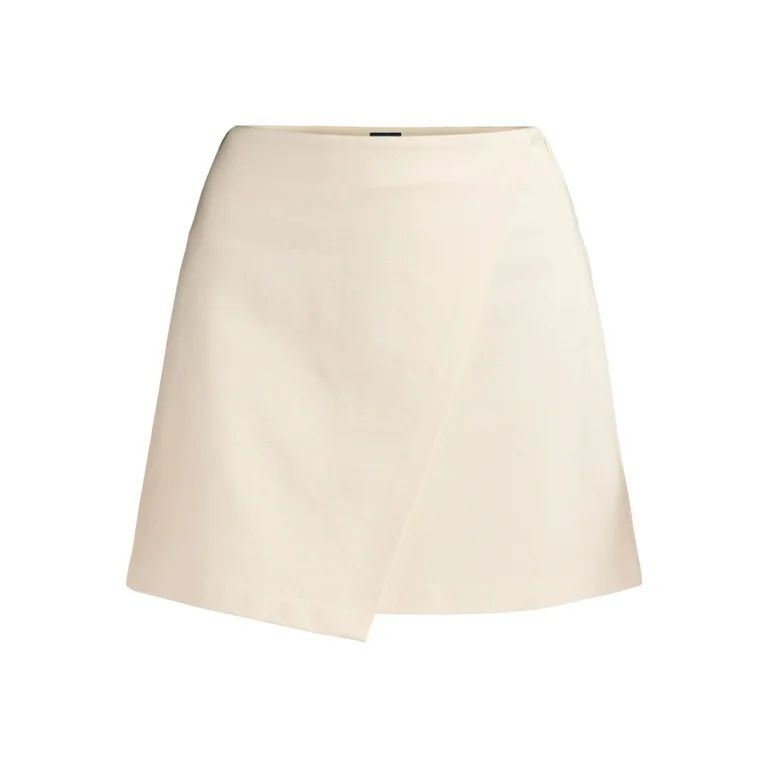 Scoop Women's Fold Over Ponte Mini Skirt, Sizes XS-XXL | Walmart (US)