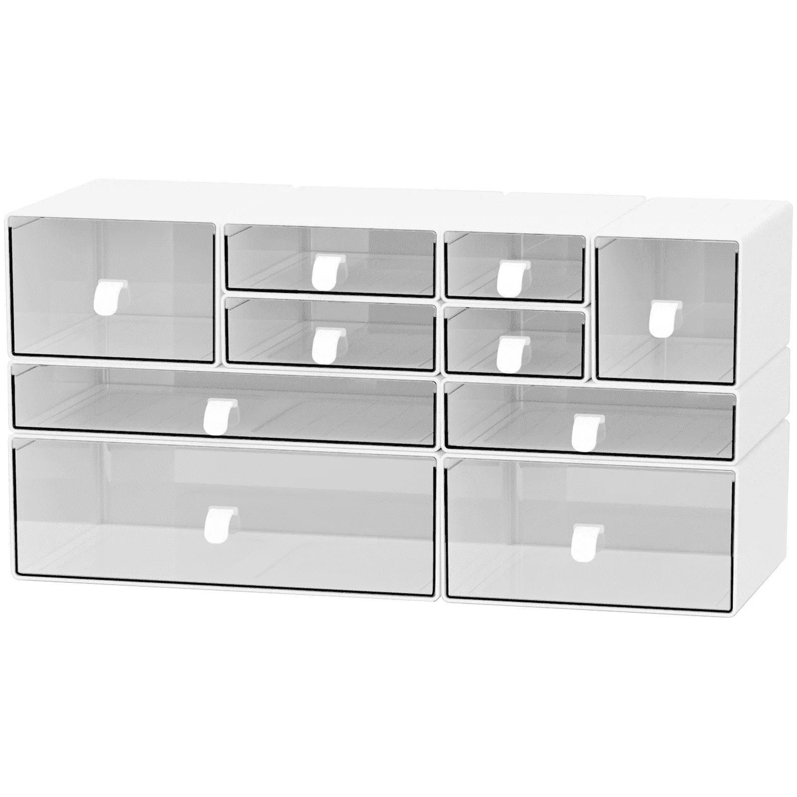 10 Drawers Desk Organizer Set, Stackable Dustproof Storage Boxes for Desktop, Office, DIY Craft &... | Walmart (US)