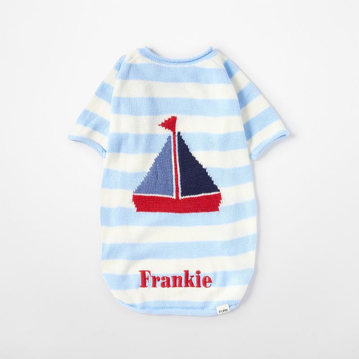 Sailboat Knit Dog Sweater | Mark and Graham