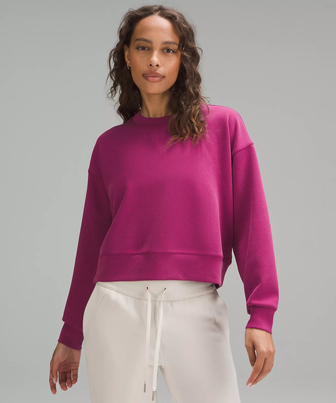 Ribbed Softstreme Perfectly Oversized Cropped Crew | Lululemon (US)