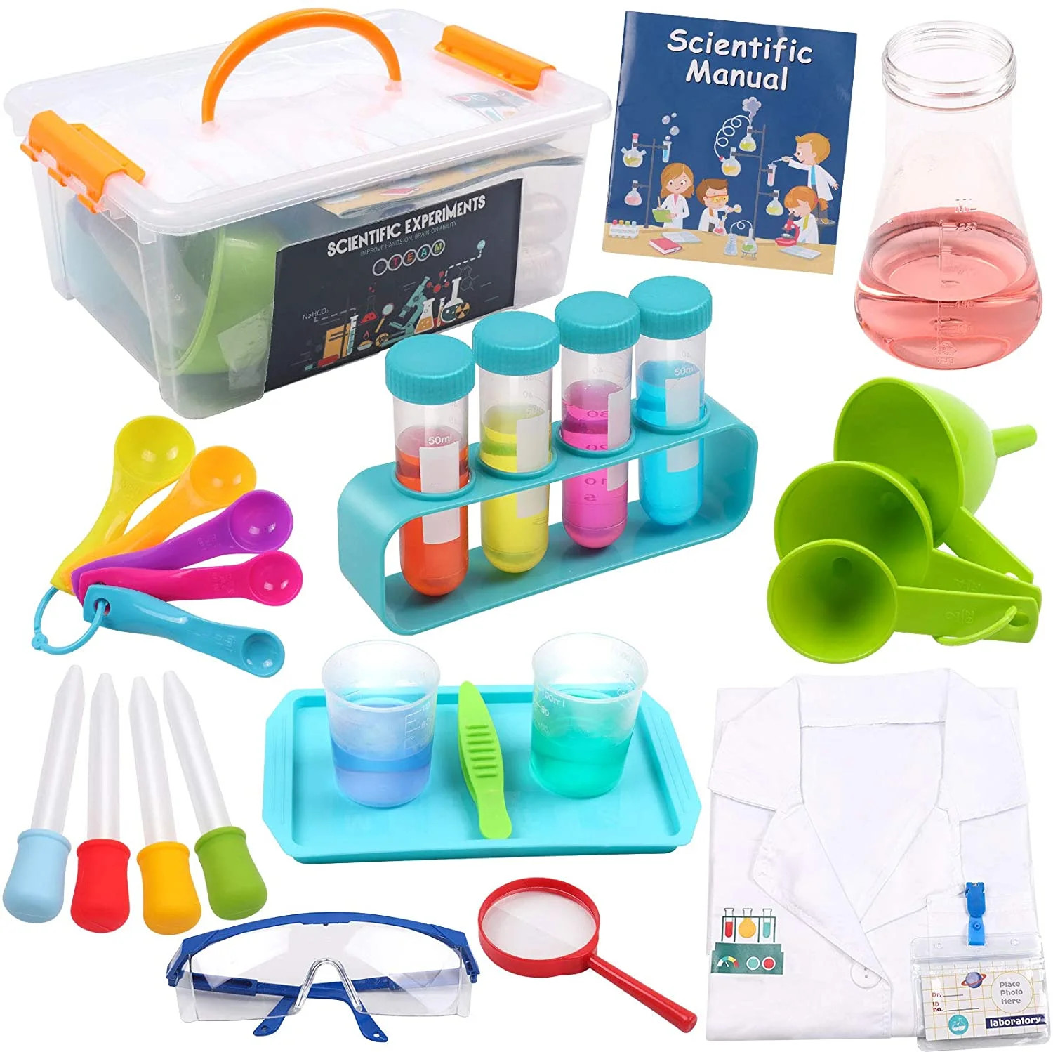 ABirdon Kids Science Experiment Kit with Lab Coat, 28 Pcs STEM Educational Toys Gift with Storage... | Walmart (US)
