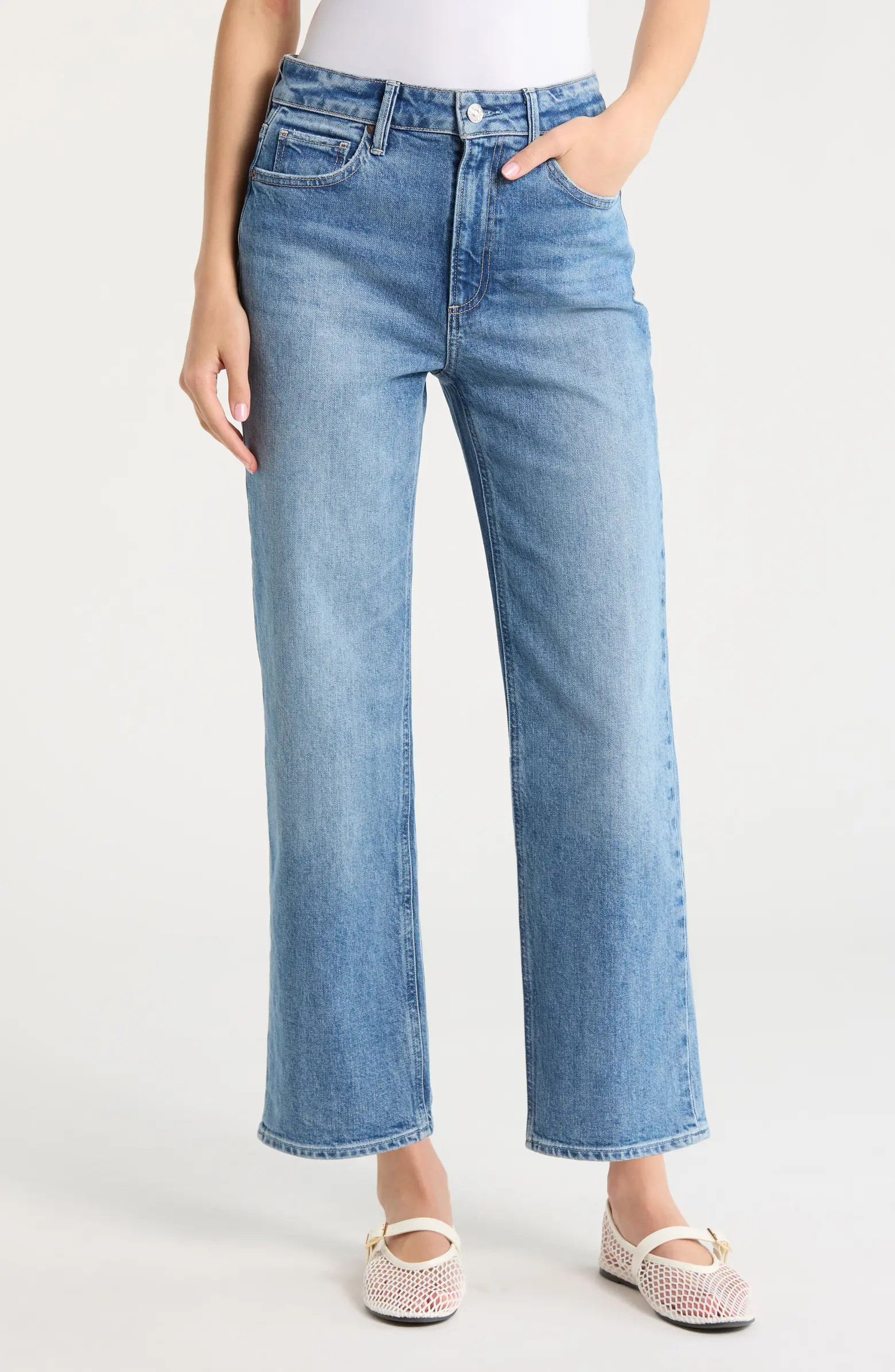 Stevie High Waist Ankle Straight Leg Jeans | Nordstrom