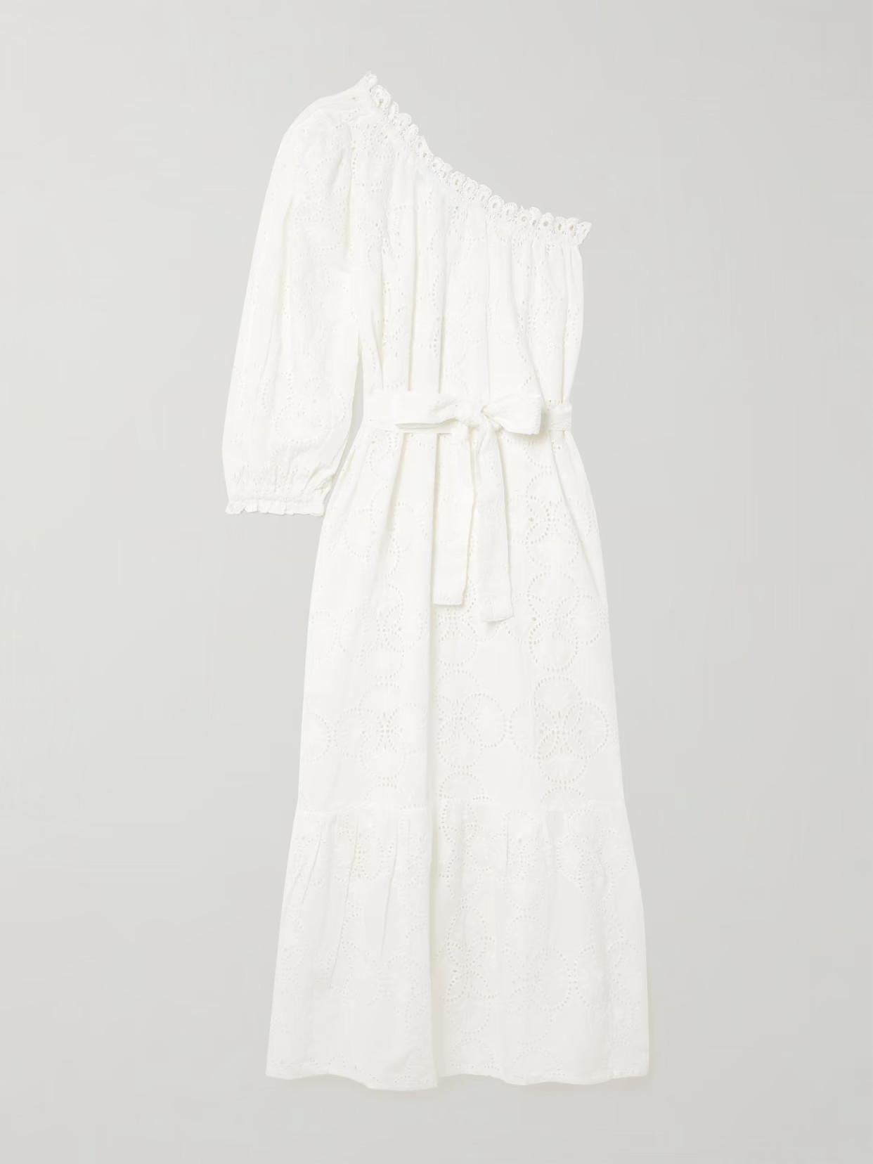 Melissa Odabash - Autumn One-shoulder Broderie Anglaise Cotton Midi Dress - White - large | NET-A-PORTER APAC
