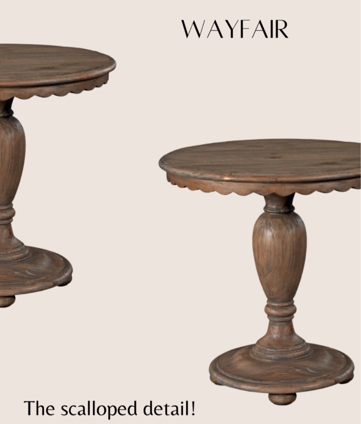 Scalloped table 

#wayfair #amberinteirors #amazon #mcgeeandco #modernvintage #neutral #earthtones #mutedcolor #furniture #homedecor 

#LTKHome #LTKStyleTip #LTKSaleAlert