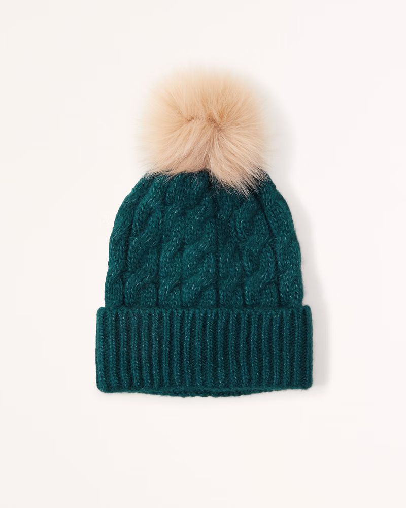 Cable-Knit Pom Beanie | Abercrombie & Fitch (US)