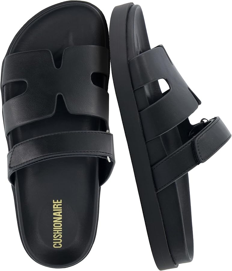 CUSHIONAIRE Estate Womens Sandals with Cut-Out Band & Adjustable Strap with Memory Foam, Summer S... | Amazon (US)