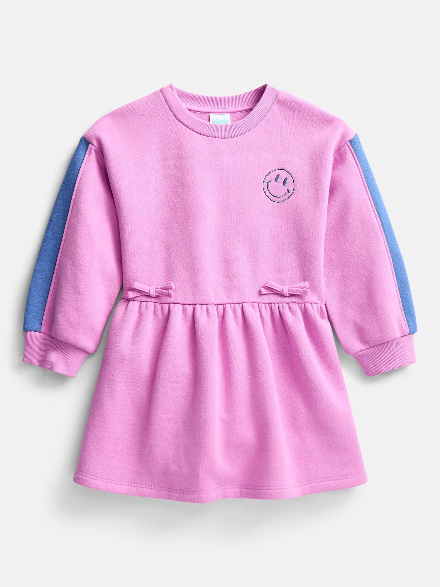 Wonder Nation Toddler Girls Embroidered Graphic Fleece Dress with Long Sleeves, Sizes 12M-5T - Walmart.com | Walmart (US)
