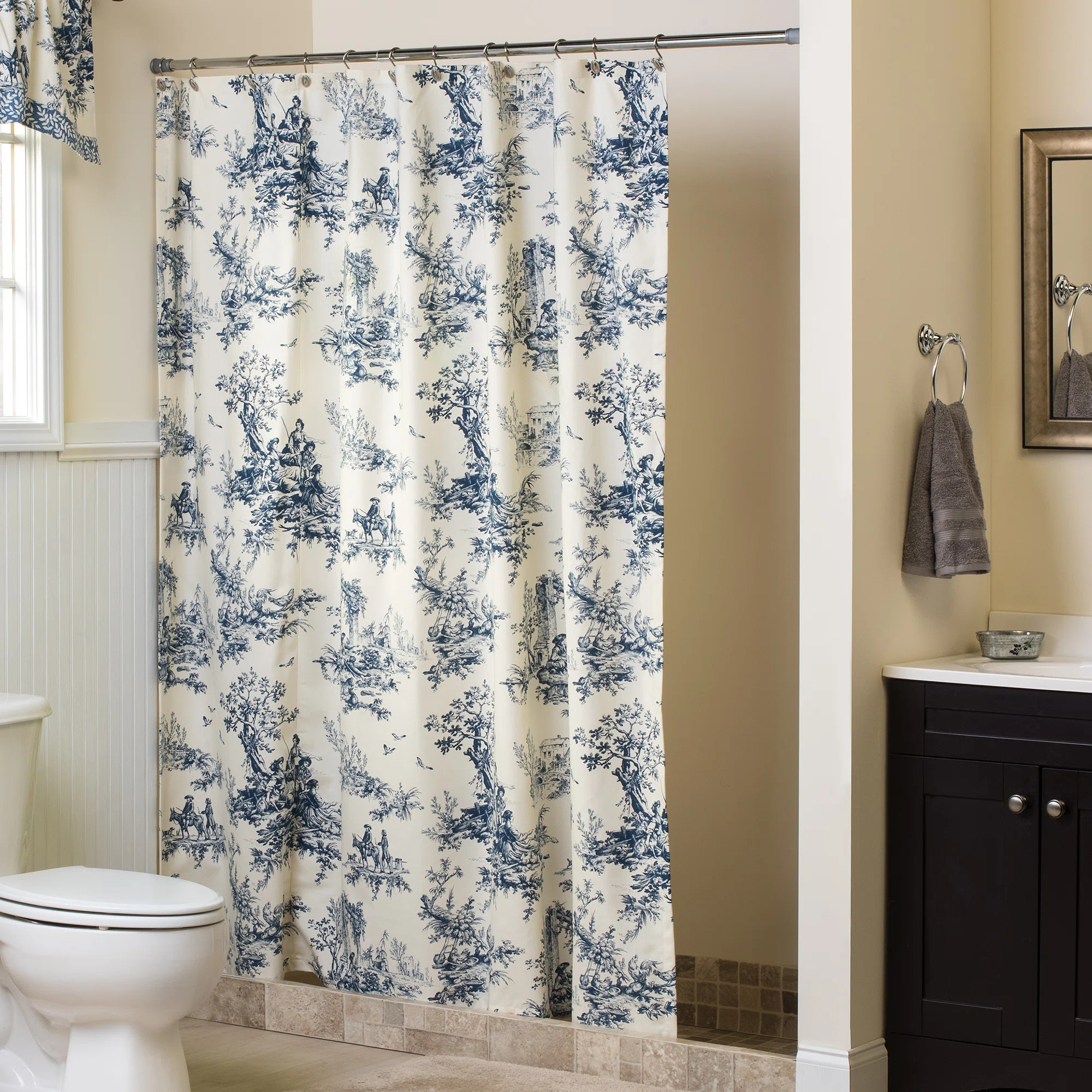 Bouvier Blue Cotton Paisley Shower Curtain | Wayfair North America