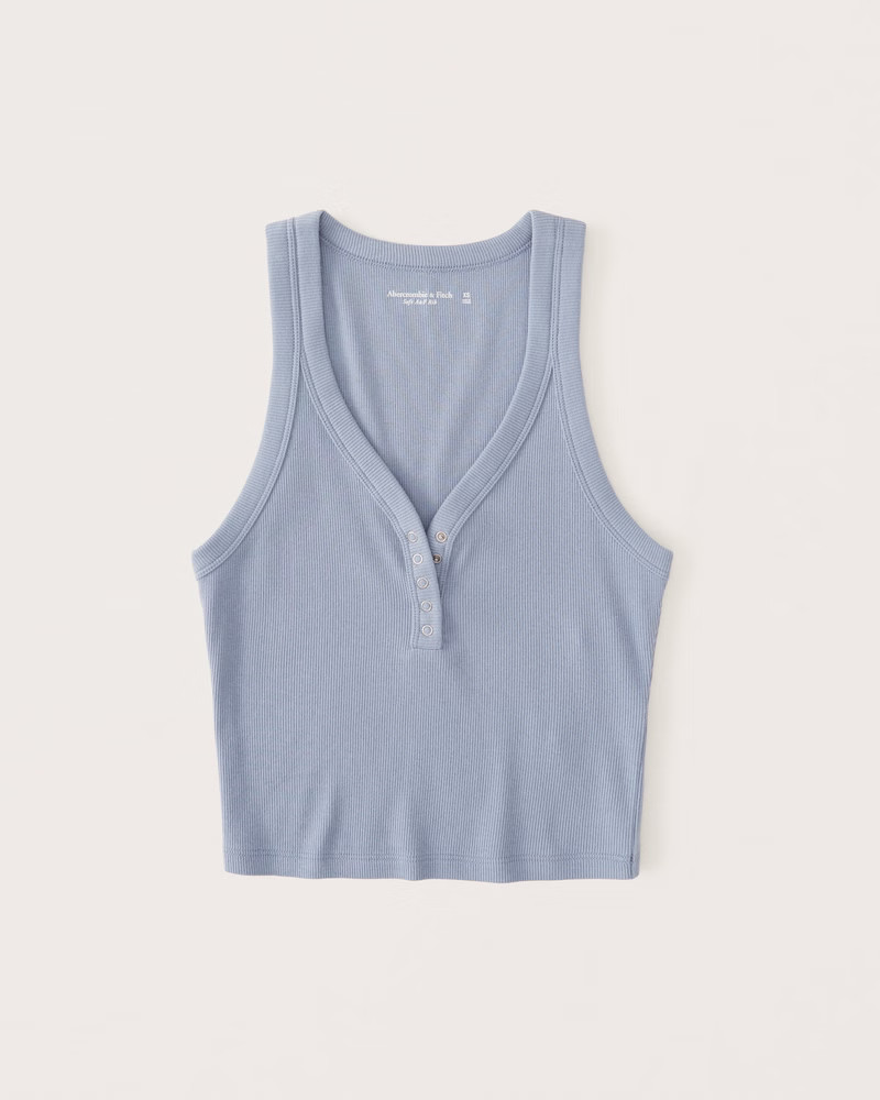 Women's Essential Henley Tank | Women's Tops | Abercrombie.com | Abercrombie & Fitch (US)